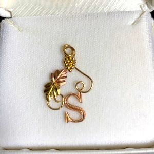 Black Hills Gold Initial “S” Pendant